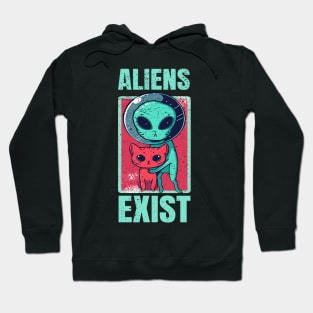 Aliens Exist Funny Cool Design Hoodie